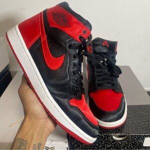Size 9.5 (11W) Air Jordan 1 “OG Satin Bred”